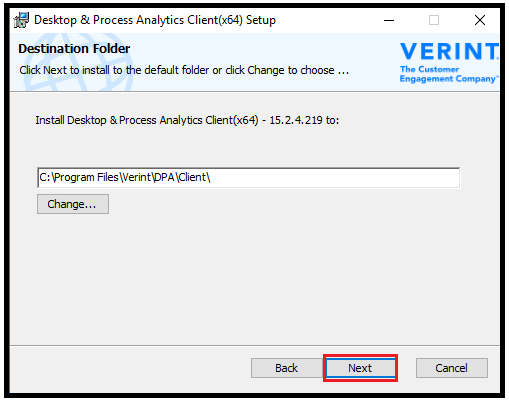 Verint | Installing Desktop Process and Analytics Client
