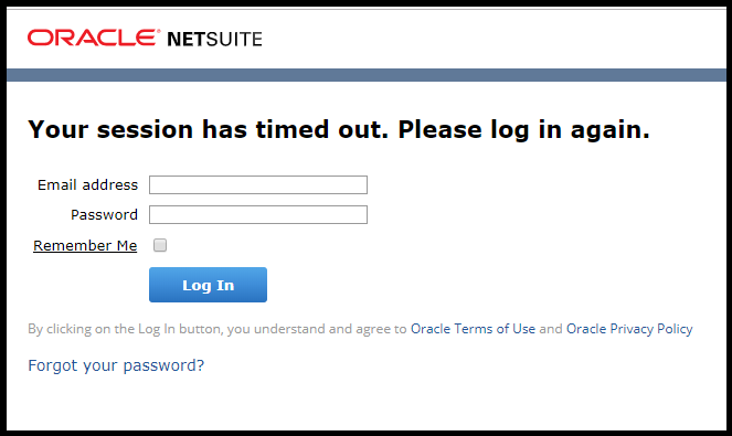 NetSuite | Error: Cannot access your NetSuite account