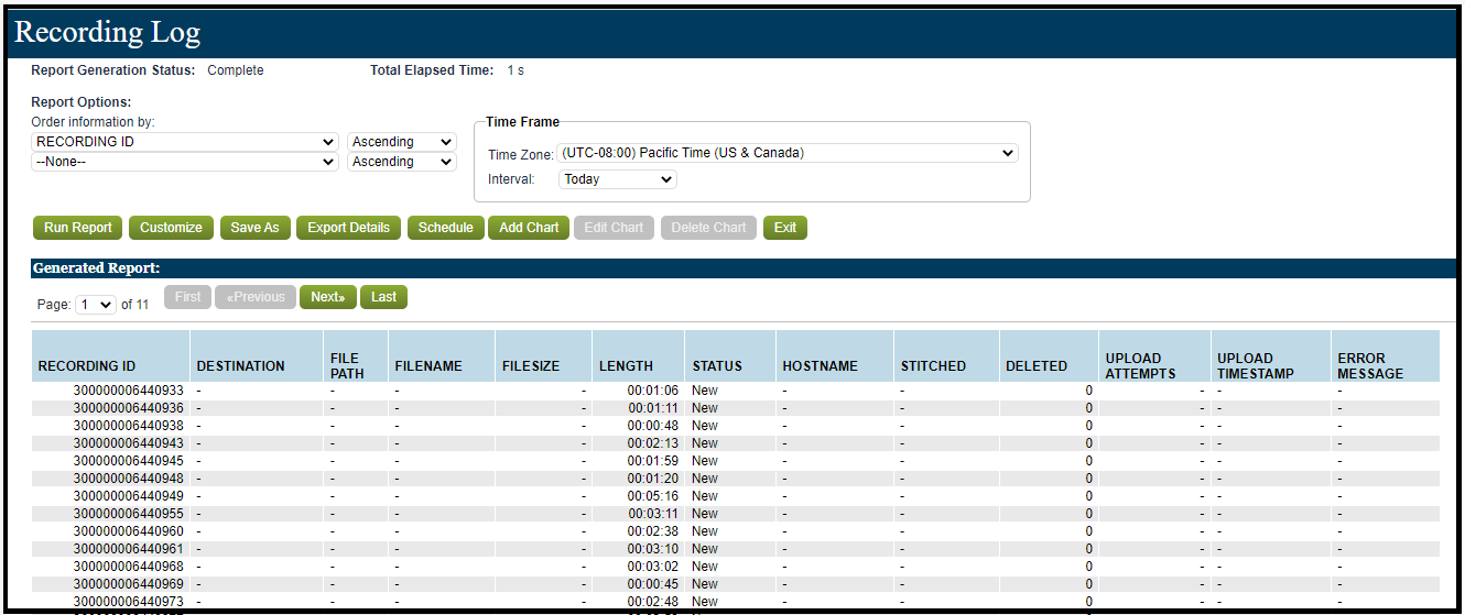 Reporting | How to Generate a Recording Logs Report