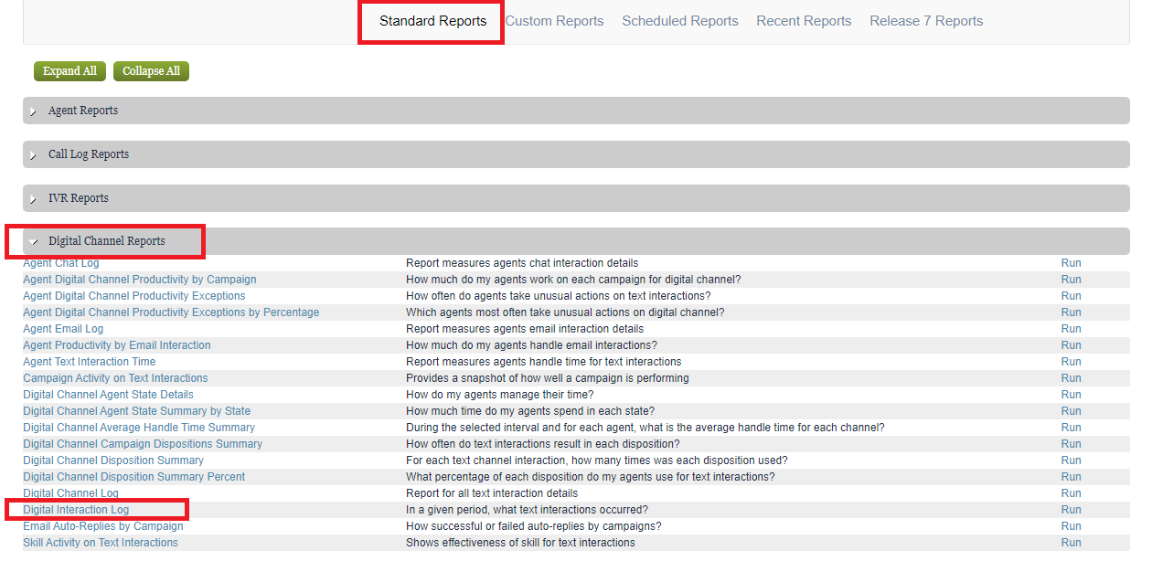 Reporting | Digital Interaction Log