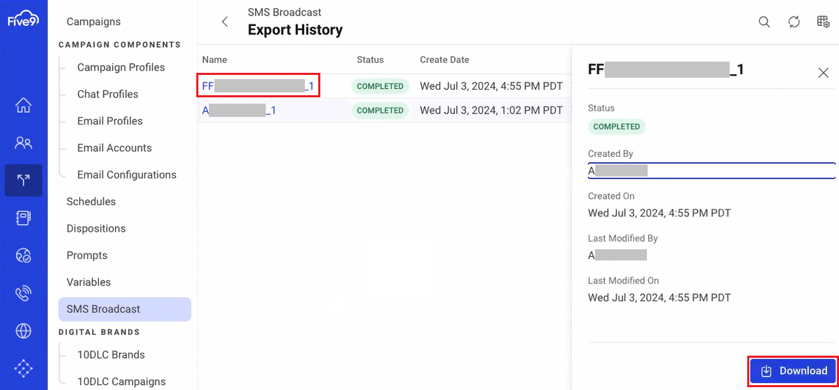 Digital Engagement | SMS Broadcast | Bulk Export SMS Broadcast Data ...