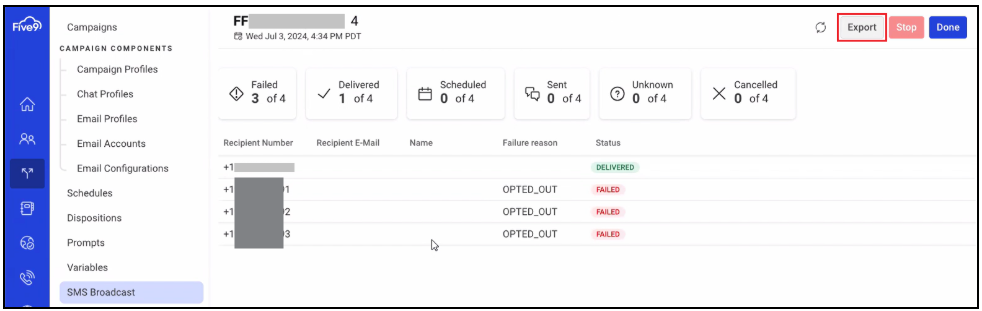Digital Engagement | SMS Broadcast | Bulk Export SMS Broadcast Data ...