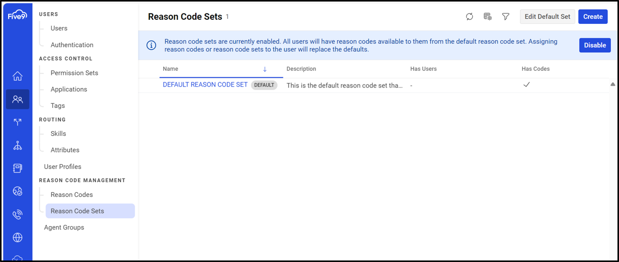 Admin Console | Reason Codes
