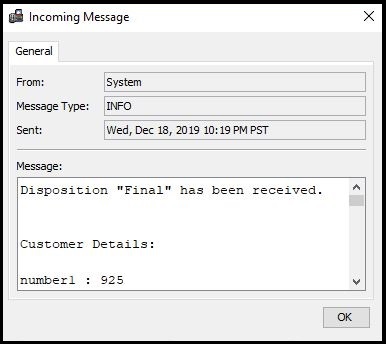 Administrator | Instant Message Alert for a Disposition