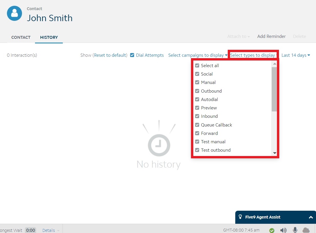 Agent Desktop Plus | Viewing Contact History