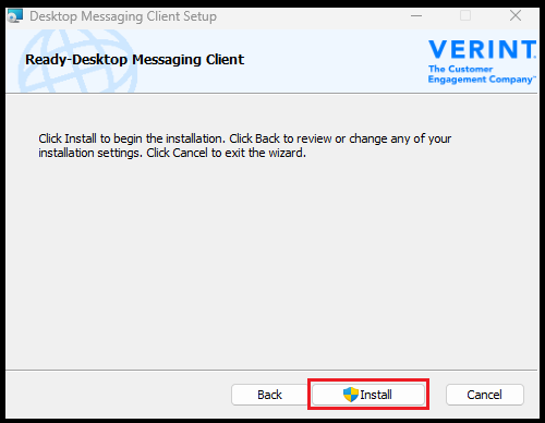 Verint | Desktop Messaging Client Installation
