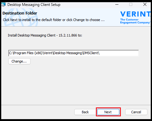 Verint | Desktop Messaging Client Installation