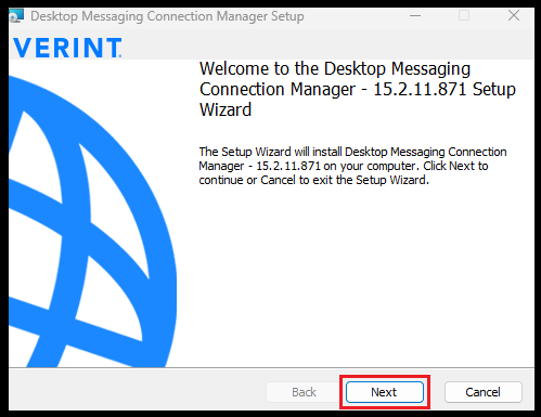 Verint | Desktop Connection Manager Installation