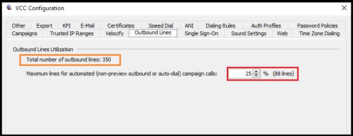 Administrator | How Outbound Line Utilization behaves