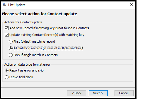 Administrator | Update List - Advanced Settings