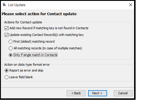 Administrator | Update List - Advanced Settings