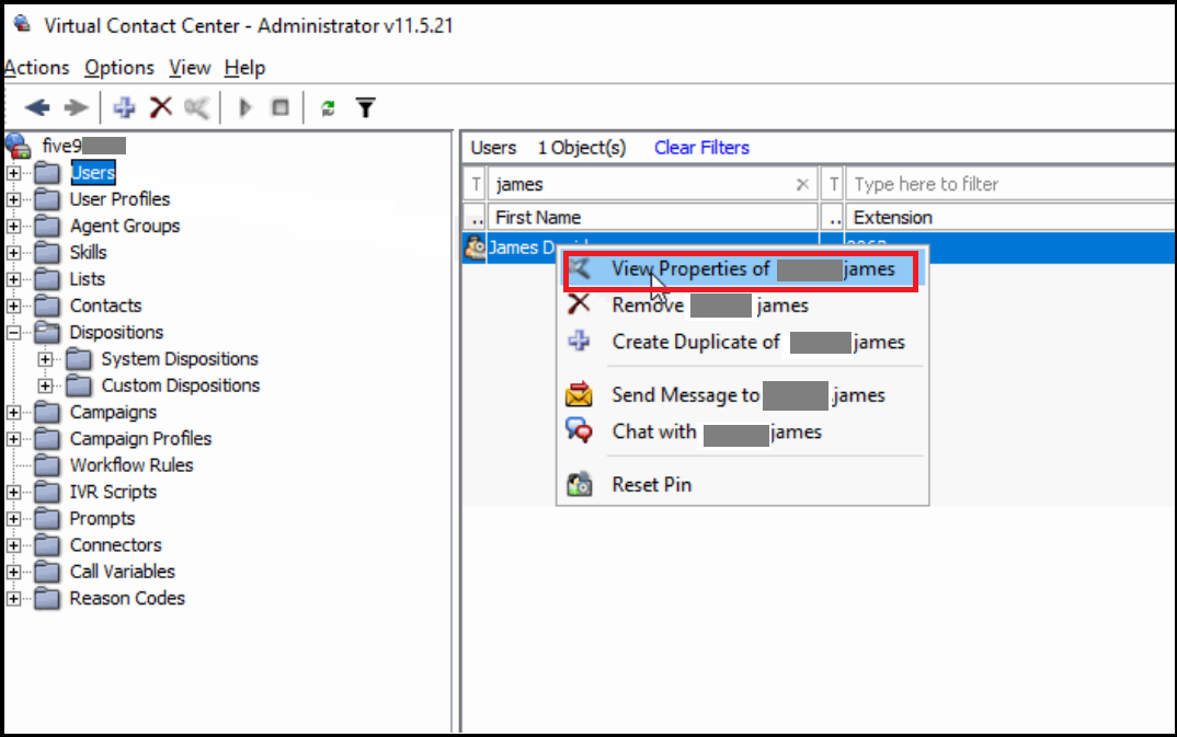 Administrator | Deleting user voicemail