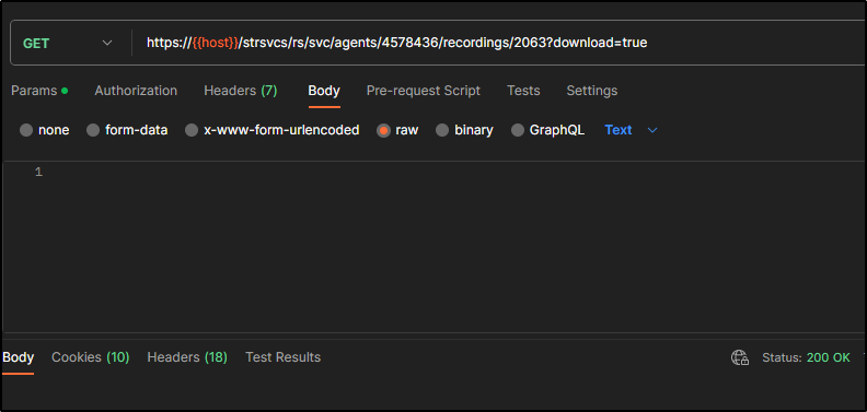 API | Download call recordings using REST API via Postman