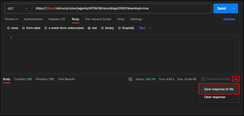API | Download call recordings using REST API via Postman
