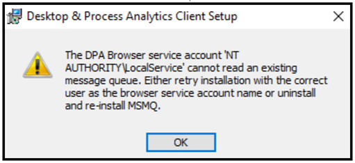 Verint | Unable to Install DPA Client - Cannot Read Existing Message Queue