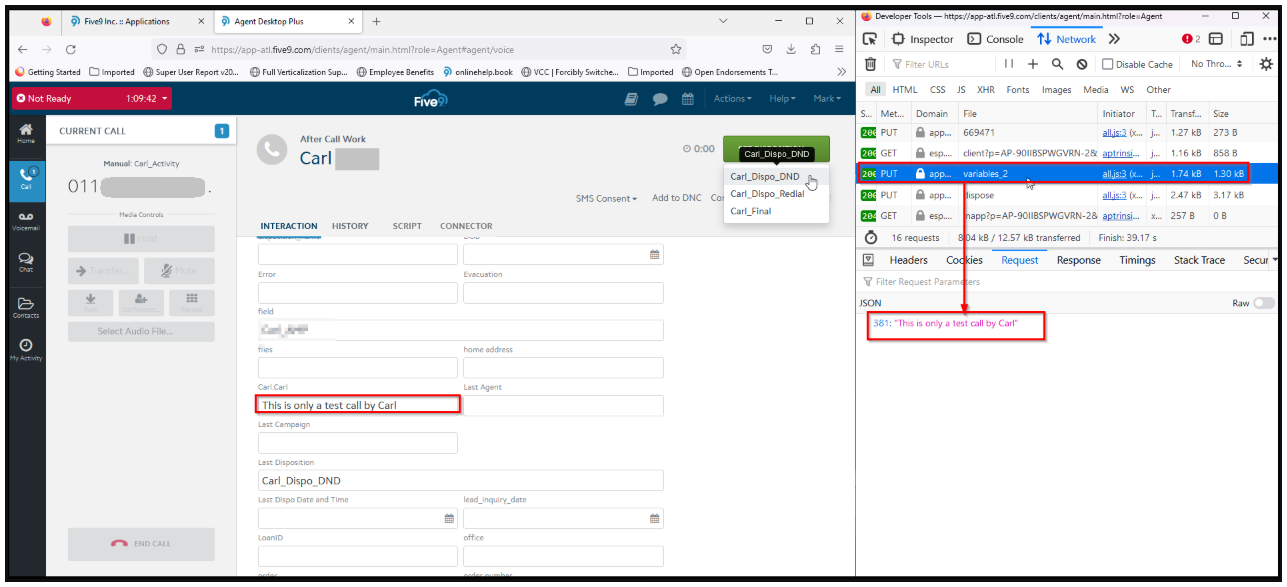 API | Set Call Variables using Agent REST API