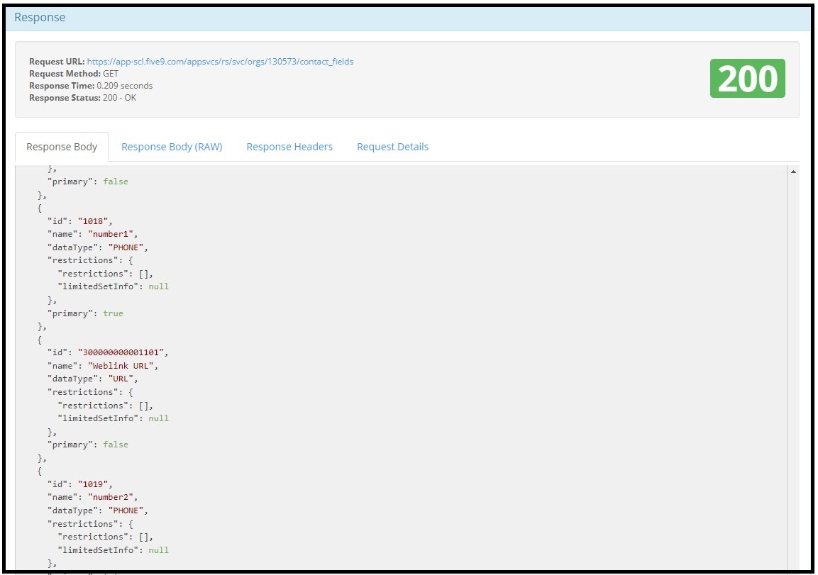 API | How to Get the Contact Fields of the Domain via Agent REST API