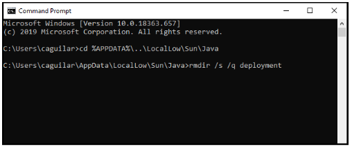 VCC | Unable to clear Java cache