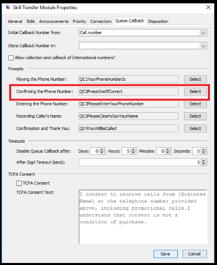 Administrator | Enabling/Disabling Queue Callback