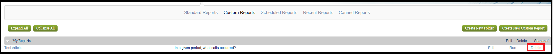 Reporting | Create, Access, and Delete a Custom Report