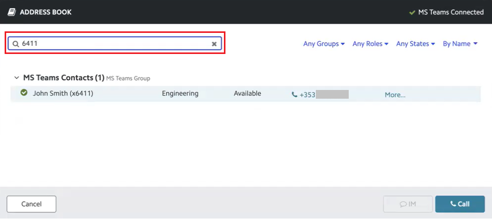 UC Integration | MS Teams | Extension Number Dialing